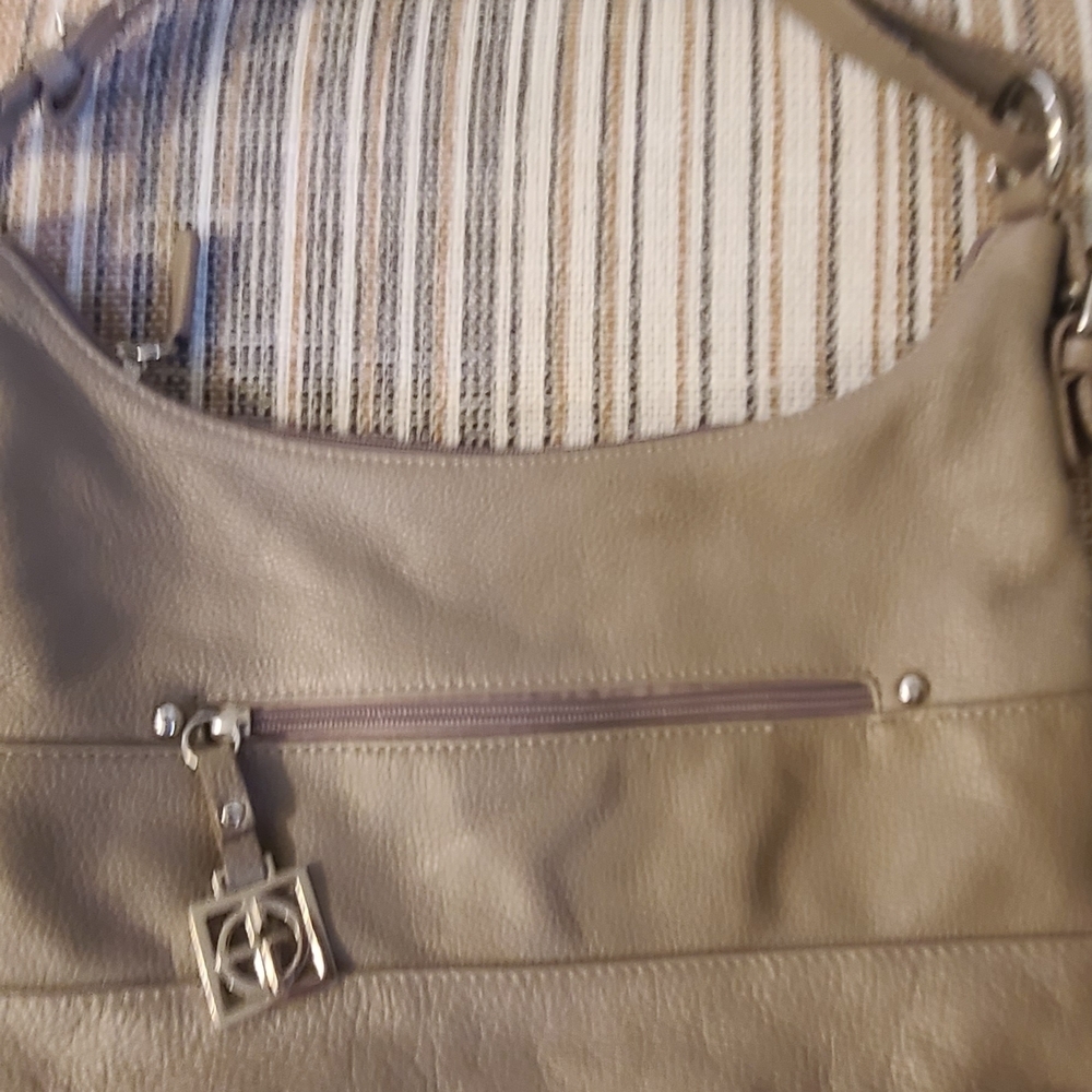 Vintage Giani Bernini Taupe Leather Shoulder Bag